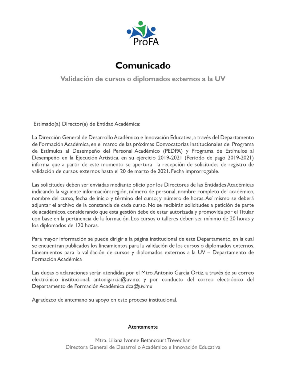 Comunicado ProFA