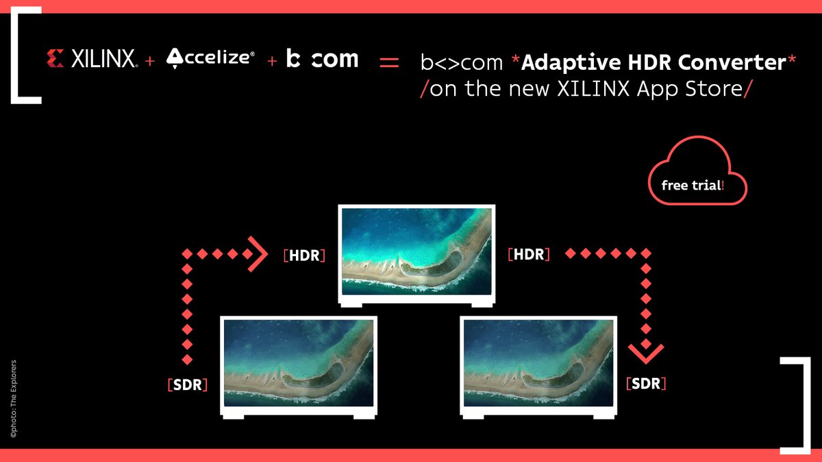 📢We're thrilled to announce that b<>com *Adaptive HDR Converter* is a flagship product on the new <a href="/XilinxInc/">Xilinx</a> App Store 🙌>> b-com.com/en/news/bcom-a… It's a new exciting step for our awarded converter! Good news: you can try it for free in the cloud! #hdr #AppStore