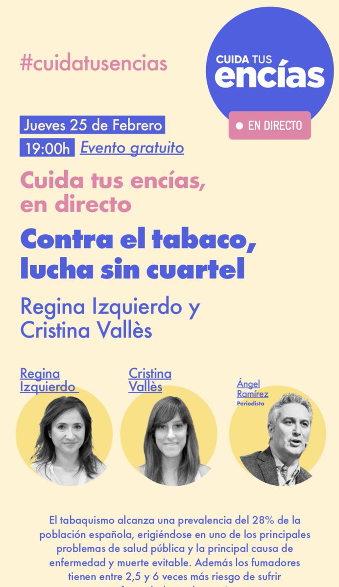 Acompáñanos en unos minutos en la interesante webinar en vivo que podrás disfrutar a través de cuidatusencias.es #tabaco #smoking #quitsmoking #dejardefumar