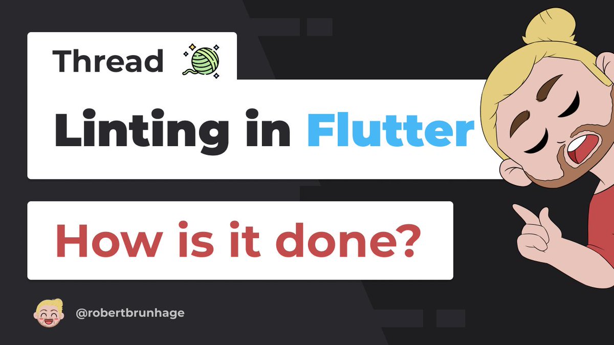 RobertBrunhage's tweet image. I get a lot of questions whether or not to use linting for beginners in Flutter.

Use it!

Why?

- Enforces a better coding style
- Warns you of potiential problems
- Makes  your codebase consistent

I will show you how it can be done 🧵 👇