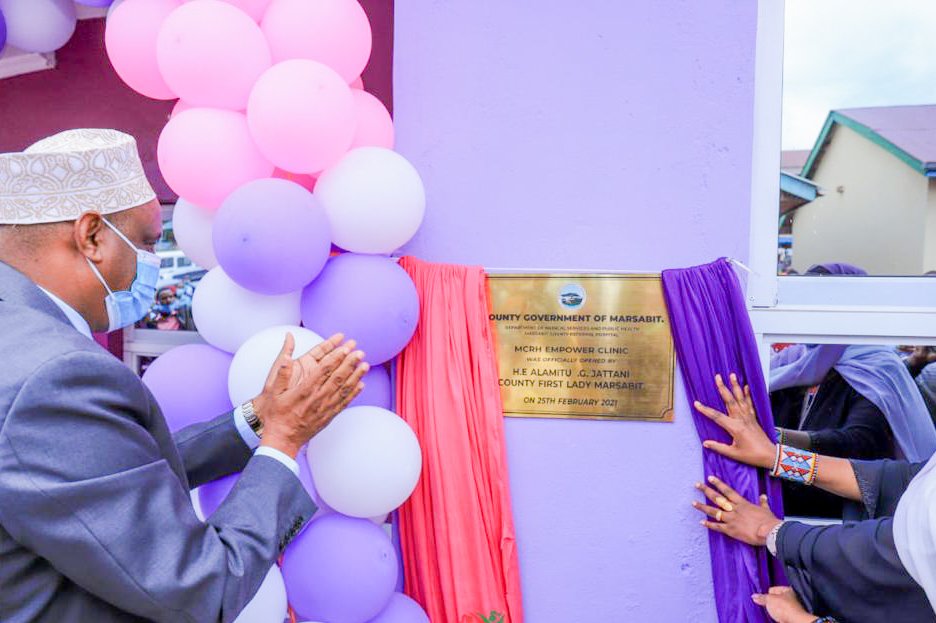 FirstLadyMKN's tweet photo. @cfla_kenya, @Roche, @AfriCF, @Women4Cancer &amp; @Intercancer  unveiling the 7th EMPOWER CANCER CLINIC in Marsabit County. The initiative seeks to enhance early cancer detection, treatment and management while reducing the prohibitive costs of treatment. @KenyaGovernors @ntvkenya https://t.co/4WPBFz4ccp