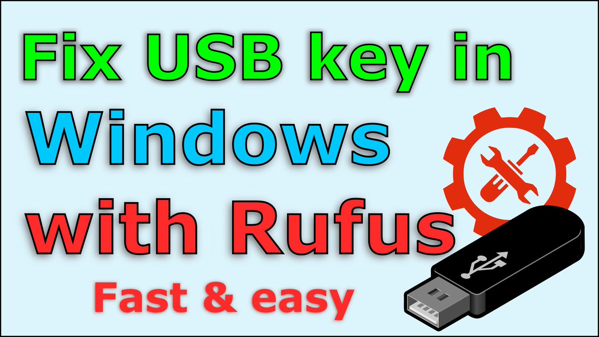 How to fix an unusable USB key in Windows 10 with Rufus youtu.be/SlS6dh1FFxE via <a href="/YouTube/">YouTube</a>
