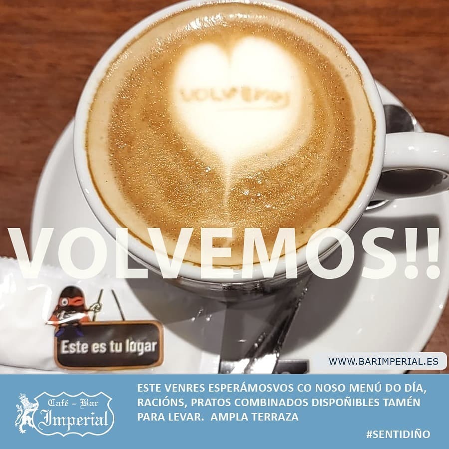 cafebarimperial's tweet photo. Este venres esperámosvos co noso Menú do día, racións, pratos combinados dispoñibles tamén para levar.  Ampla terraza.
Saimos disto con sentidiño. Non tiremos pola borda o traballo feito ata agora
#sentidiño #negreira #volvemos #barimperial https://t.co/G0bVTWl8xP https://t.co/Rbf0oFpWTC