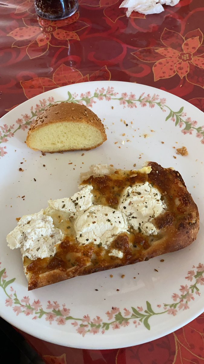 Ending my fast with this white pizza slice #yummy#endoffast