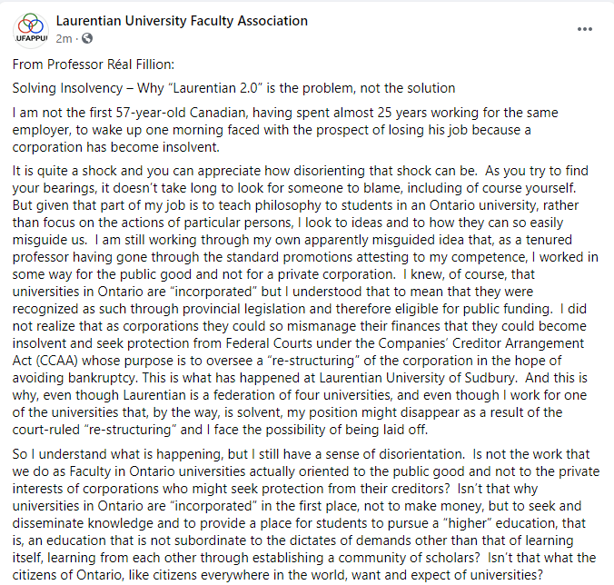 lufappul's tweet image. #FundLU #HumansofLU #onpse #onpoli #cdnpse #Sudbury #ThisIsWhatWeDo @OCUFA @CAUT_ACPPU @NUFacultyAssoc @WindsorFaculty @LakeheadLufa @FAUWaterloo @UOITFA @UMFA_FAUM @MRUFaculty @uwofa1 @UPEIFA @ULFAssociation @AlgomaFaculty @AUFacultyAssoc