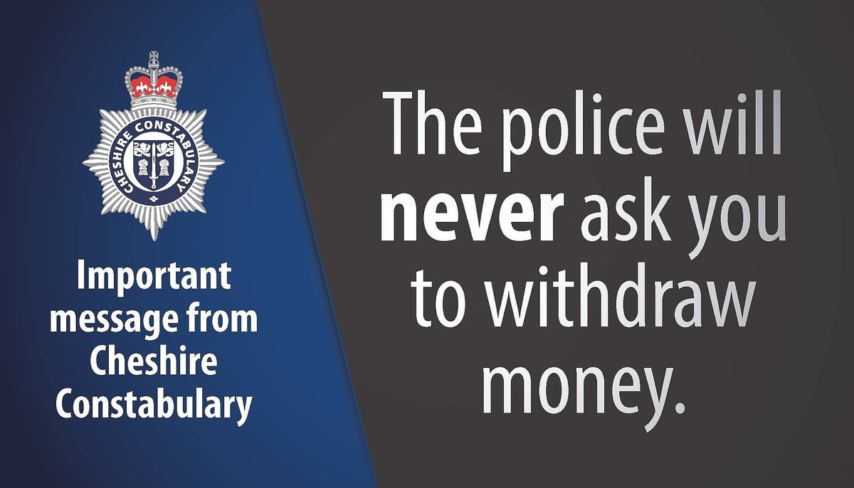 THREAD | An elderly man from Warrington called us yesterday after withdrawing a large amount of cash from his bank. He took the money out to check if it was fake after being asked to do so by a man purporting to be a police officer.