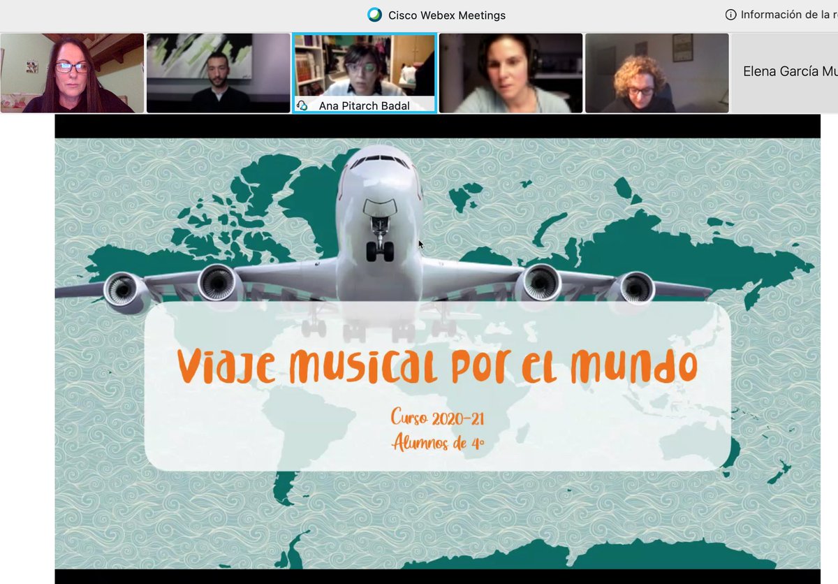 Una maravilla la experiencia de Elena García Murcia en Educación  Especial y ahora escuchando a <a href="/anapitarch/">Ana Pitarch Badal</a> con su proyecto “Viaje Musical por el Mundo” Gracias al <a href="/CEFIREambitAE/">Àmbit Artisticoexpressiu</a> por estos #cafesvirtuales