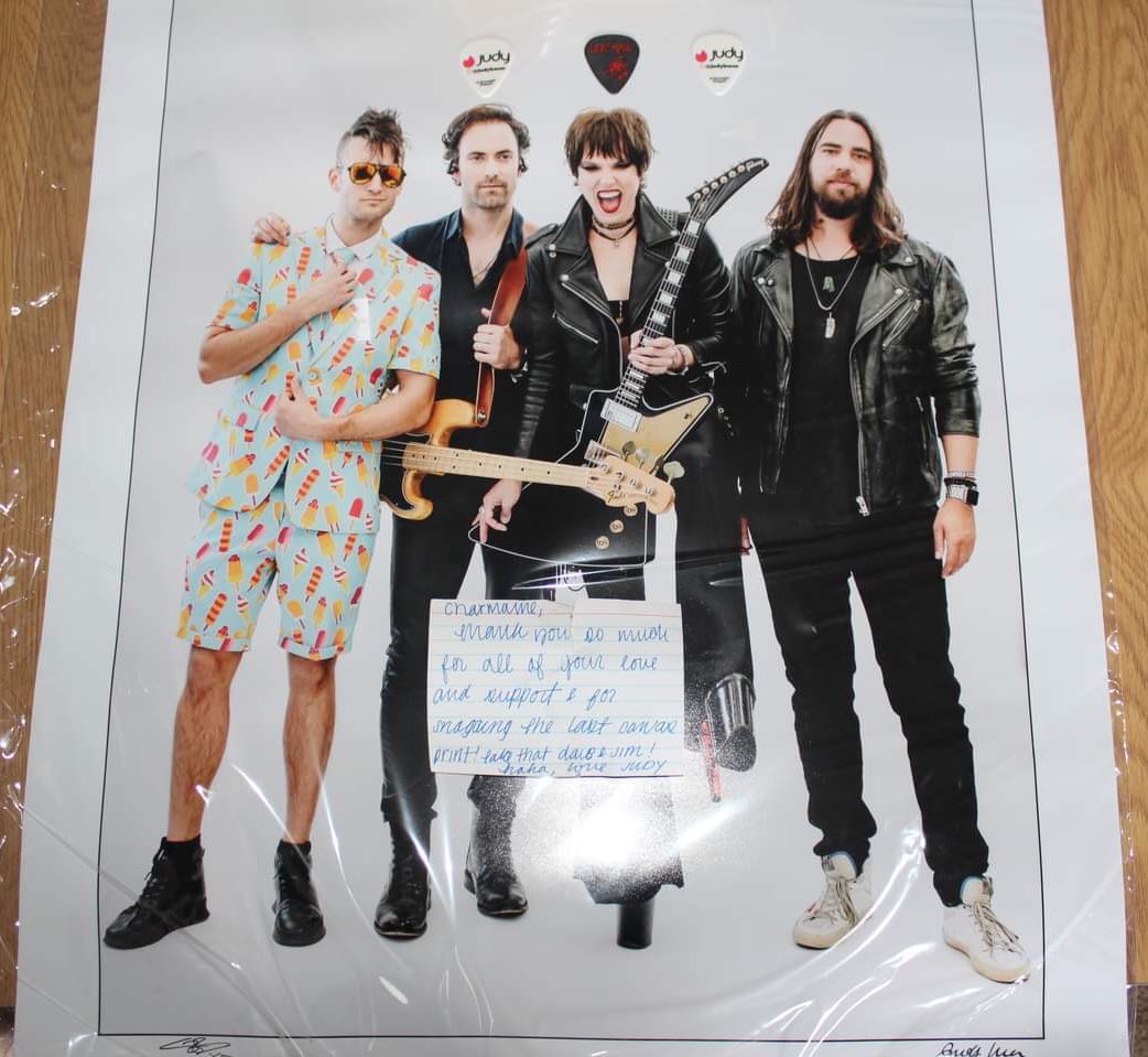 THEE <a href="/judyhwon/">Judy Won</a> x <a href="/TheJoeStorm/">TheJoeStorm</a> Collab print has landed down under and no words could describe how incredible it looks in person. Thank you so much for this masterpiece and for the picks, From Australia with love always 🤘🏻🥰💖💚🎉Xo

Mz <a href="/LZZYHALE/">Lzzy Hale</a> | <a href="/AREJAYHALE/">AREJAY HALE</a> |@jodowa | <a href="/Halestorm/">Halestorm</a>