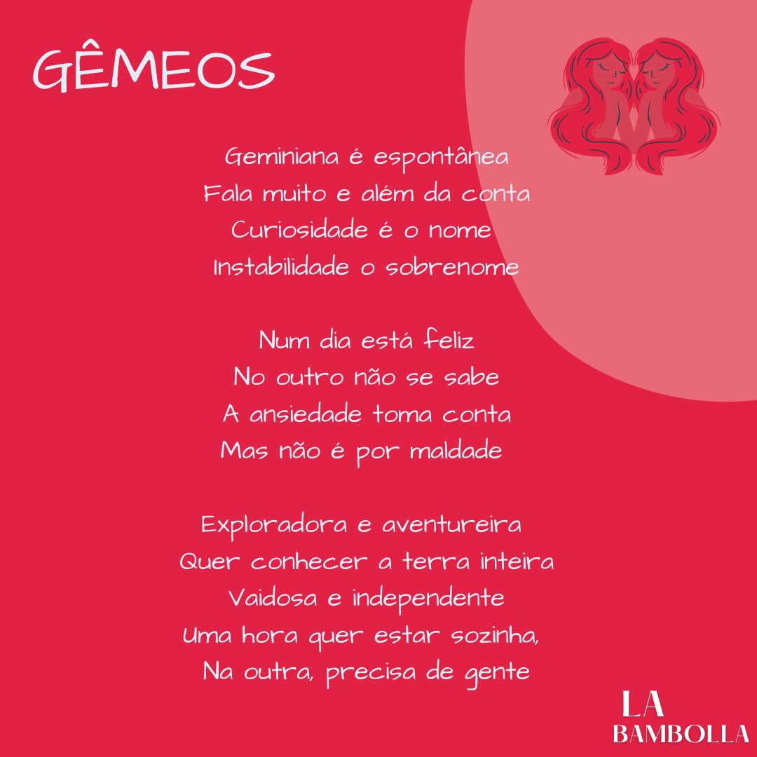labambolla1's tweet photo. @maisa saiu rima do zodíaco do seu signo!! Nossa geminiana preferida (depois de mim 🙊) https://t.co/gDiMaucsxW