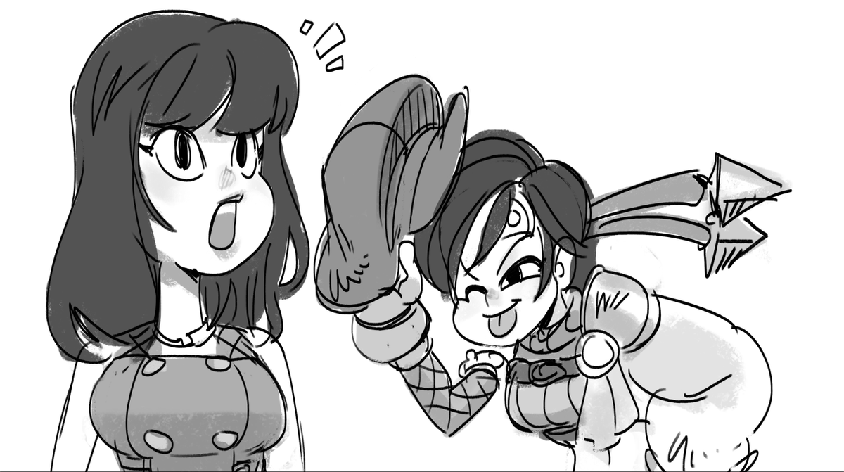 I like drawing Yuffie with this stupid expression lol. Anyway, gotta try the poncho version at some point eventually oho~ #FF7Remake 