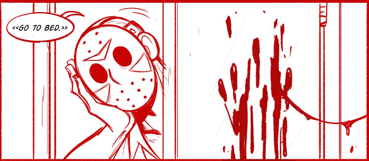A small preview for the next comics (3 parts) of Camp Counselor Jason Vs. the killers from Wes Craven's "Last House on the Left". ? Can't wait for you guys to see it~! ???‍? 