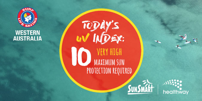 SLSWA's tweet image. Sun protection recommended from 8:40 am to 4:10 pm, UV Index predicted to reach 10 [Very High] - Be SunSmart and slip, slop, slap, seek and slide. #SunSmart 🌞