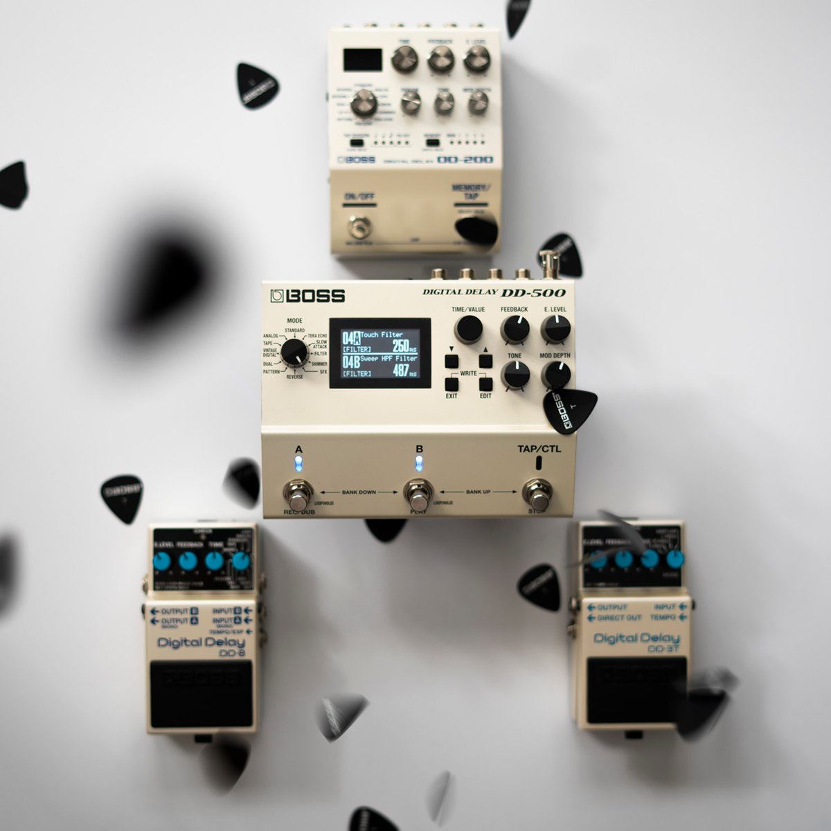 ROLANDCANADA's tweet photo. There are just so many picks in our Digital Delay range! 🖤
From feature-rich compacts to sophisticated soundscapers, there's a pedal for your board!
#digitaldelaypedal #digitaldelay #BOSSDD #BOSSDD8 #BOSSDD3T #BOSSDD200 #BOSSDD500 https://t.co/WEF7go0wqz