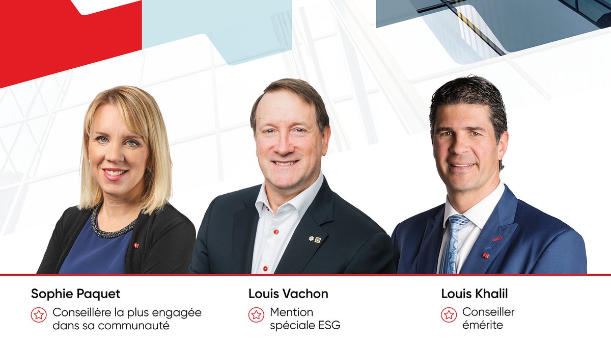 Félicitations à Louis Vachon, Sophie Paquet et Louis Khalil pour ces reconnaissances par <a href="/FI_Quebec/">FI</a> et <a href="/Conseillerca/">Conseiller.ca</a>
👏

Top des leaders : bit.ly/37Q3EpV

Conseillers à l'honneurs : bit.ly/2ZOTZvx