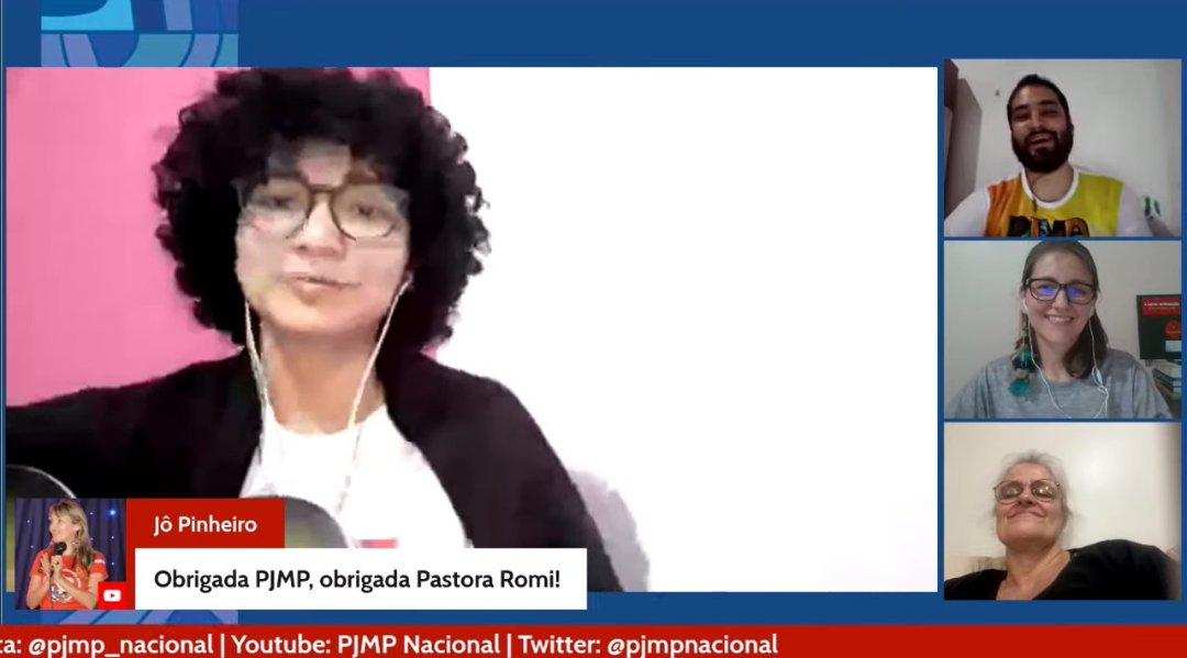 pjmpnacional's tweet photo. Olá juventude do meio popular, eis algumas imagens do nosso bate-papo de hoje com a Pastora Romi sobre a CFE 2021.

#PJMPNacional
#PJMPBrasil
#CFE2021
#PJMPNaCFE2021 https://t.co/d1CxNRg4hF