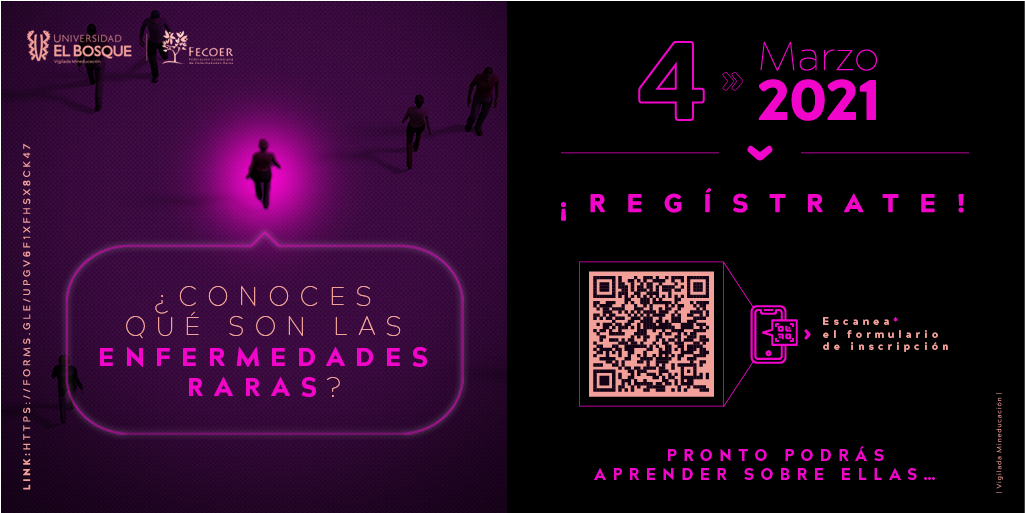 Fecoer's tweet image. ¿Alguna vez has escuchado sobre las Enfermedades Raras? es un tema que nos compete a todos ¡Regístrate y conoce más sobre esta iniciativa! bit.ly/37Esk4L #ClústerER 

@Fecoer
@UElBosque

#DíaMundialEnfermedadesRaras
 #RareDiseaseDay
#RarasNoInvisibles
#EnfermedadesRaras