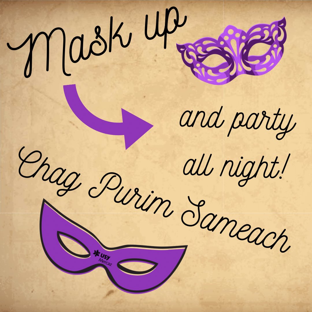 MercazUsy's tweet photo. Happy Purim Mercaz! Have a great time partying with your friends and family. Comment your favorite type of costume to wear on Purim! https://t.co/p0zqKwfM8q