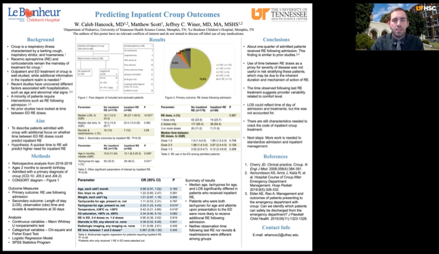 UTHSCPHMFellows's tweet photo. We're so proud of our fellows' poster presentations today! @SouthernSPR 

@MaryKatHood presented an interesting case - “Daptomycin use for Complicated Skin Infections, not just for Adults"

@wc_hancock presented his main fellowship project - "Predicting Inpatient Croup Outcomes" https://t.co/5gvpVADrFR