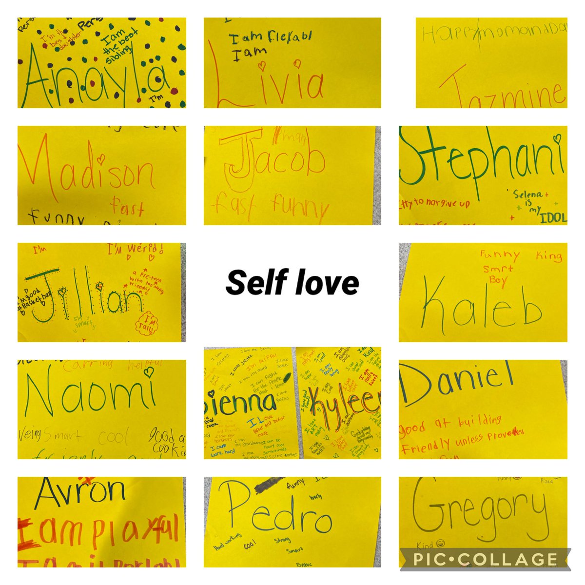 IC_Extension's tweet photo. I have ALWAYS struggled with self confidence, and it makes me sad when kids do too. Today they wrote positive things about themselves as a reminder when needed! #ic2021 #icallthetime #ic_explorers #icbeforeandaftercare #ltschools https://t.co/Csz3WizoNn