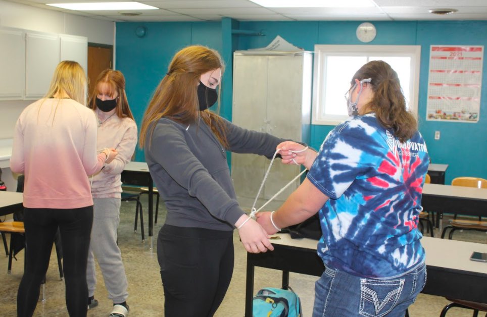 On Monday, February 22nd, Cory and Paige traveled to the Southwest Valley Chapter to facilitate three different classes different curriculum. Here is a few of the chapter officers testing their communication skills!