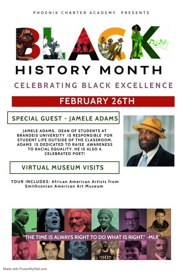 phoenixcharter's tweet photo. Join us tomorrow at 12:30 PM to celebrate Black History Month!! 

ZOOM LINK: https://t.co/p4XjSBGzvd https://t.co/3oXiBSFpcM