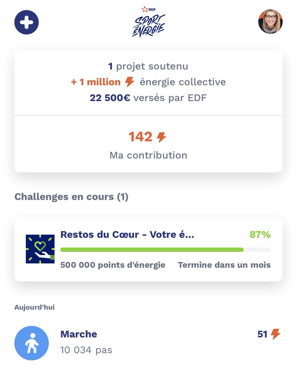 Mission accomplie 👉 10000 pas pour les Restau du ♥️ ! Rejoignez l’aventure @energiedusport pour rester en forme tout en réalisant une bonne action 😉 #EnergieduSport #UnirNosEnergies