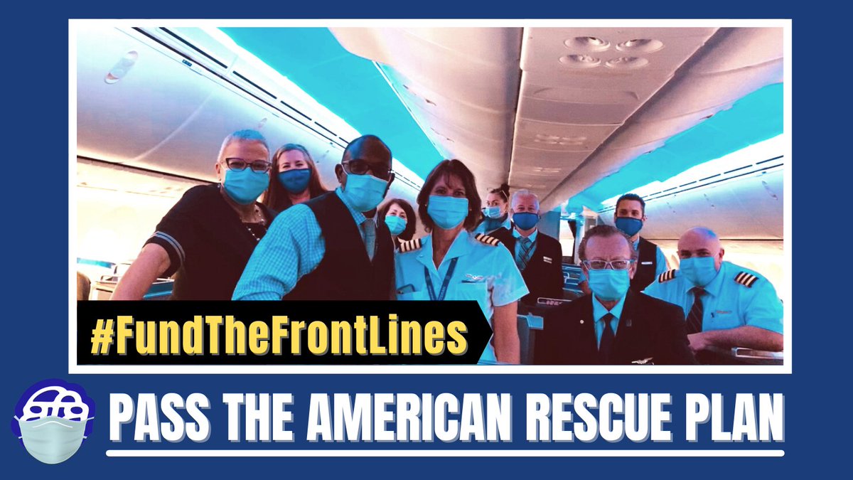 afa_cwa's tweet photo. The economy doesn’t work without taking care of the people on the frontlines and eradicating the virus. Pass the American Rescue Plan for all Americans and extend the Payroll Support Program for essential aviation workers through September 2021. #FundTheFrontLines https://t.co/QpZpeJtLl2