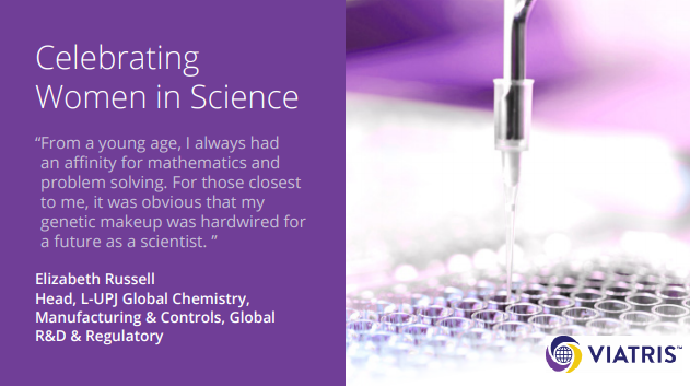 ViatrisInc's tweet photo. As we continue our series highlighting women in science, meet our colleague Elizabeth Russell, who has a passion for chemistry. Read more: https://t.co/PwlTE1kGlt  #CelebratingWomenInScience #viaViatris #WomenInScience https://t.co/NGAkCofrmo