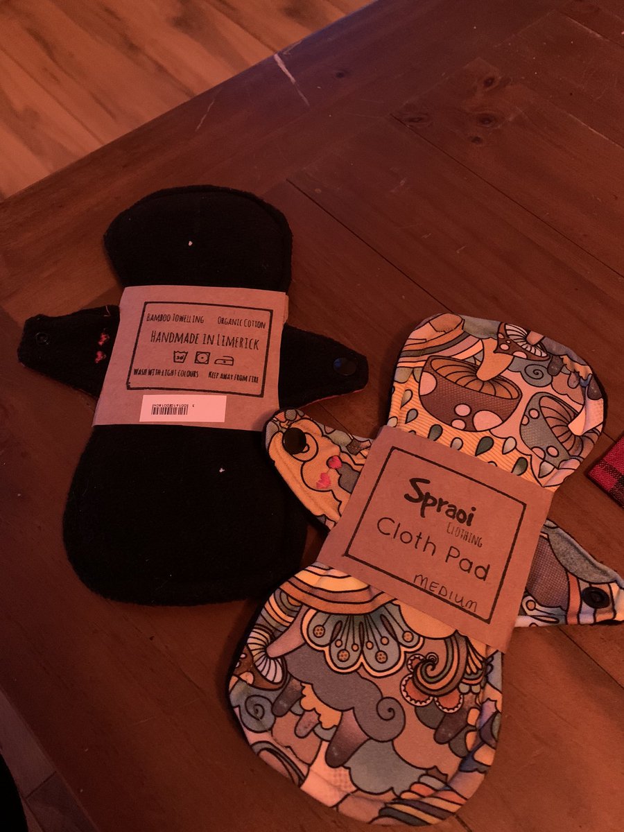 elisaodonovan's tweet photo. Picked up these cotton sanitary pads @theurbanco_op today. They are made locally in Limerick by Spraoi Clothing. I’m embarrassed to say that I have never used reusable period products before 😬 I’m looking forward to trying these out #PositivePeriod #AnyTimeOfTheMonth https://t.co/1BnlEZ21pB