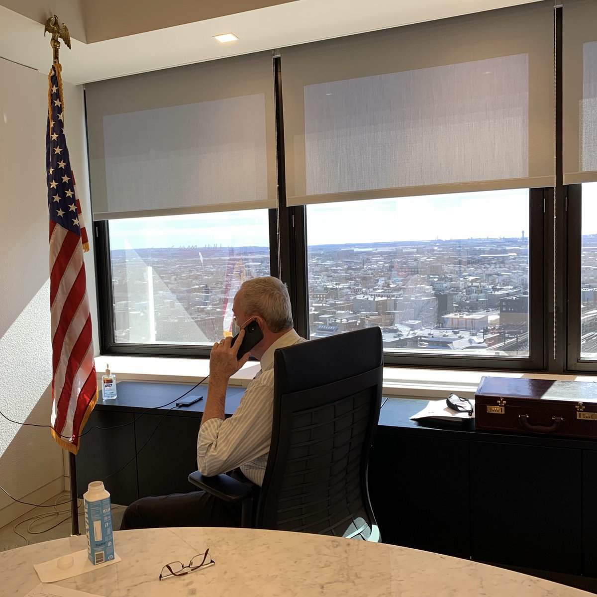 GovMurphy's tweet photo. Just spoke with Dr. Fauci. We discussed the latest virus variant information and the strength of vaccines against them. I am incredibly thankful to him and the leadership he’s shown the people of New Jersey and all Americans for the past year. https://t.co/Z5DoYV4XN2