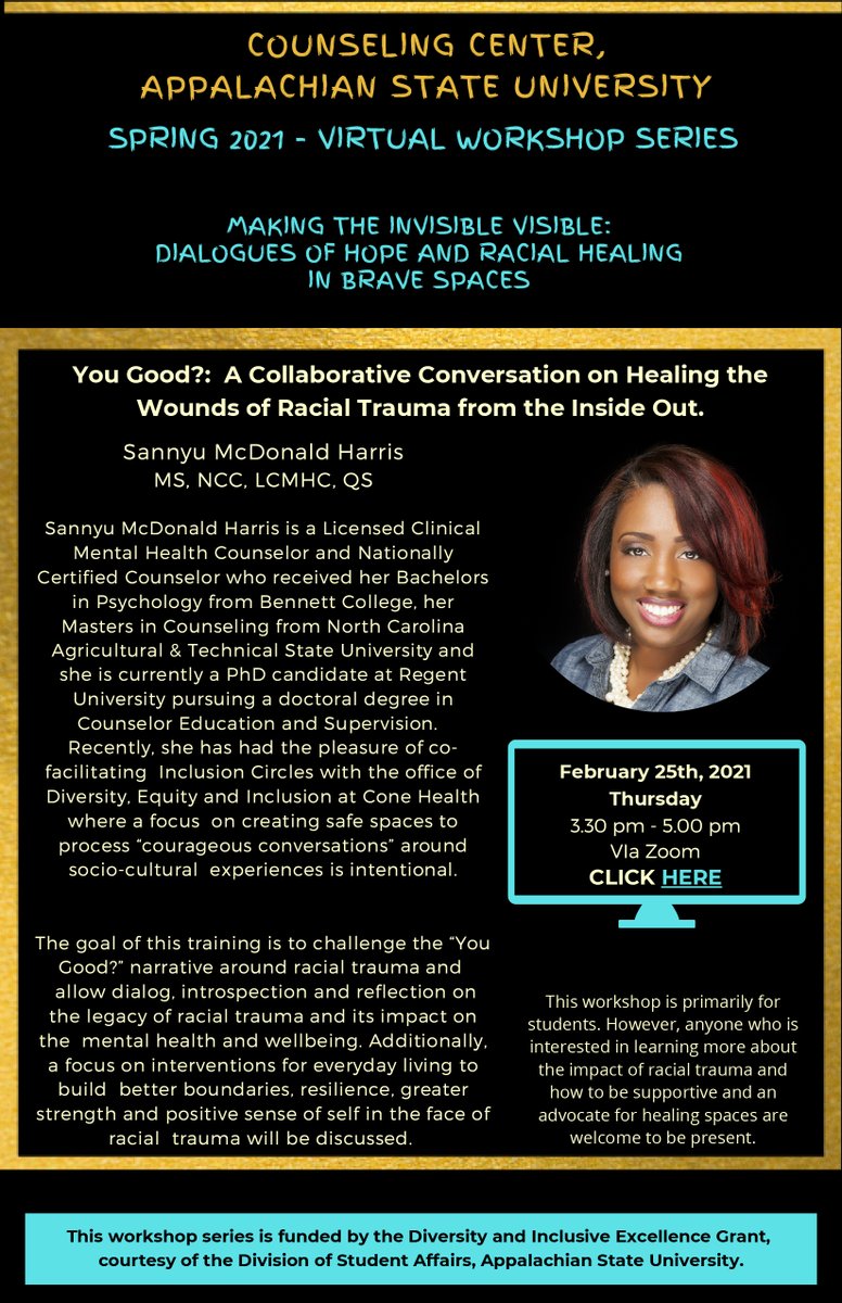 AppStateRISE's tweet photo. Great program being offered today by the App State Counseling Center! #mentalhealth #OurRISE https://t.co/bBwz60jfh0
