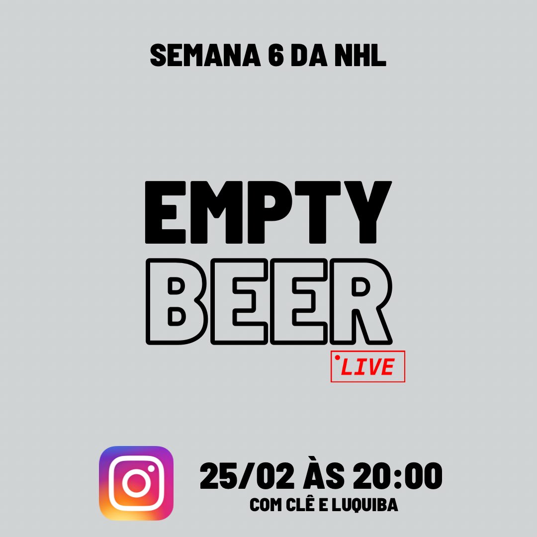 tailgatezone_br's tweet photo. hoje (25/02) às 20:00 vai rolar o #emptybeer ao vivo no nosso #instagram. aquele papo bacana com tudo que aconteceu de mais importante na última semana da #nhl. coloca aí na sua agenda e vem com “nóis”.
#nhltwitter #nhlbrasil https://t.co/kQZnIEH0PK