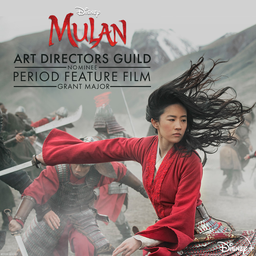 Congratulations to Mulan and Grant Major for receiving an Art Directors Guild nomination for Period Feature Film.