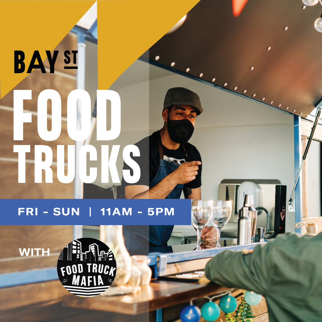 Visit Bay Street this Friday-Sunday from 11am-5pm for food trucks with <a href="/foodtruckmafia/">John Barnes</a>!  
This week's lineup includes:
Ampuli
Rosie's Mexican Food
El Ran Taco Loco
Curveball Sliders
Double RR

Upcoming Schedule👇🏼
thefoodtruckmafia.com/upcoming