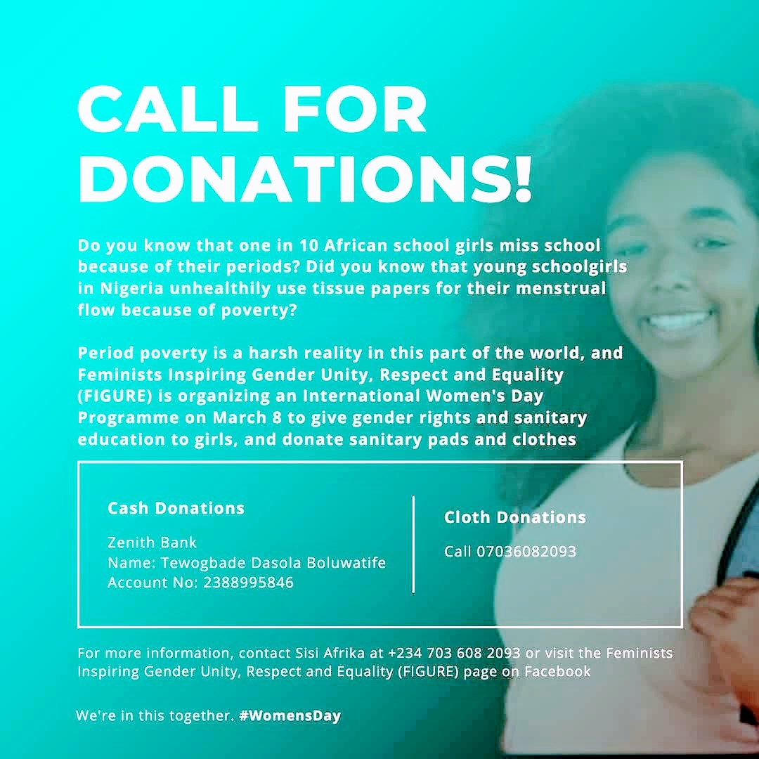 NotjustTalks's tweet photo. It's exactly 11 days to the D-Day. 

Your supports, most especially financial supports, would be appreciated. 

Account details: 2388995846, Tewogbade Dasola Boluwatife, Zenith Bank. 

Happy intentional women's day in advance. 💕.

#PadAGirl
#womensday2021 https://t.co/XXg9VQK138