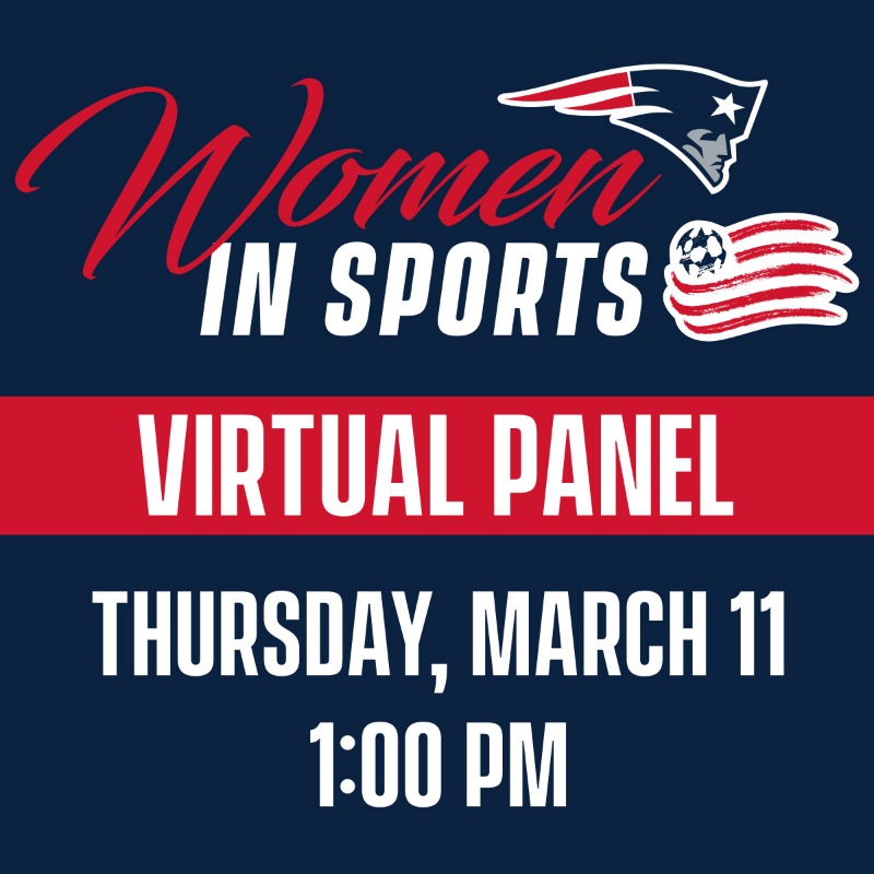 Patriots's tweet photo. Join us two weeks from today as we celebrate women in sports!

The Patriots &amp; @NERevolution Foundations will host a virtual panel featuring a number of local, influential women across the industry. 

Registration &amp; more info: https://t.co/SG5zChVnST
