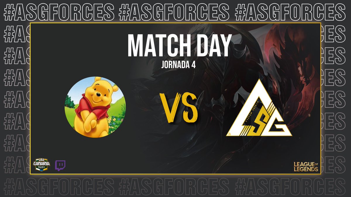 ASGesportsclub's tweet photo. #MatchDay | 4ª Jornada de @LigaCanaria en #LeagueOfLegends, en frente un rival que lo único  blando que tiene,  es su logo.

⏰20:00 🇮🇨
🔴https://t.co/UARzviLLml
 🆚#LFT
 
#ASGforces #LigaCanariaHD https://t.co/mycd7w7o5v