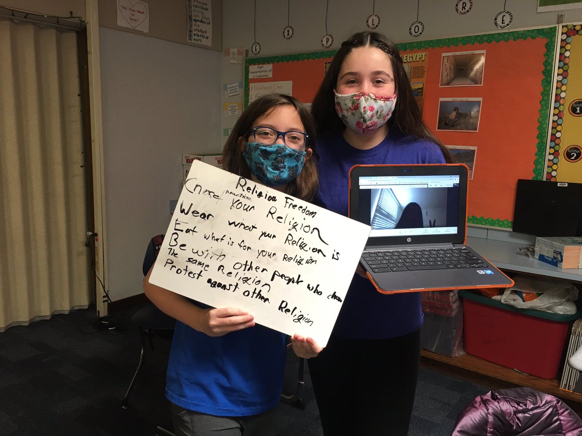 SRMGrade6's tweet photo. Compelling Question: Does Religious Freedom Exist? Ss work on creating their own definitions of religious freedom & religious tolerance. A PERFECT SS tie in to our class novel right now, โOther Words for Homeโ. #SSrocks https://t.co/VGjkdnsdrK