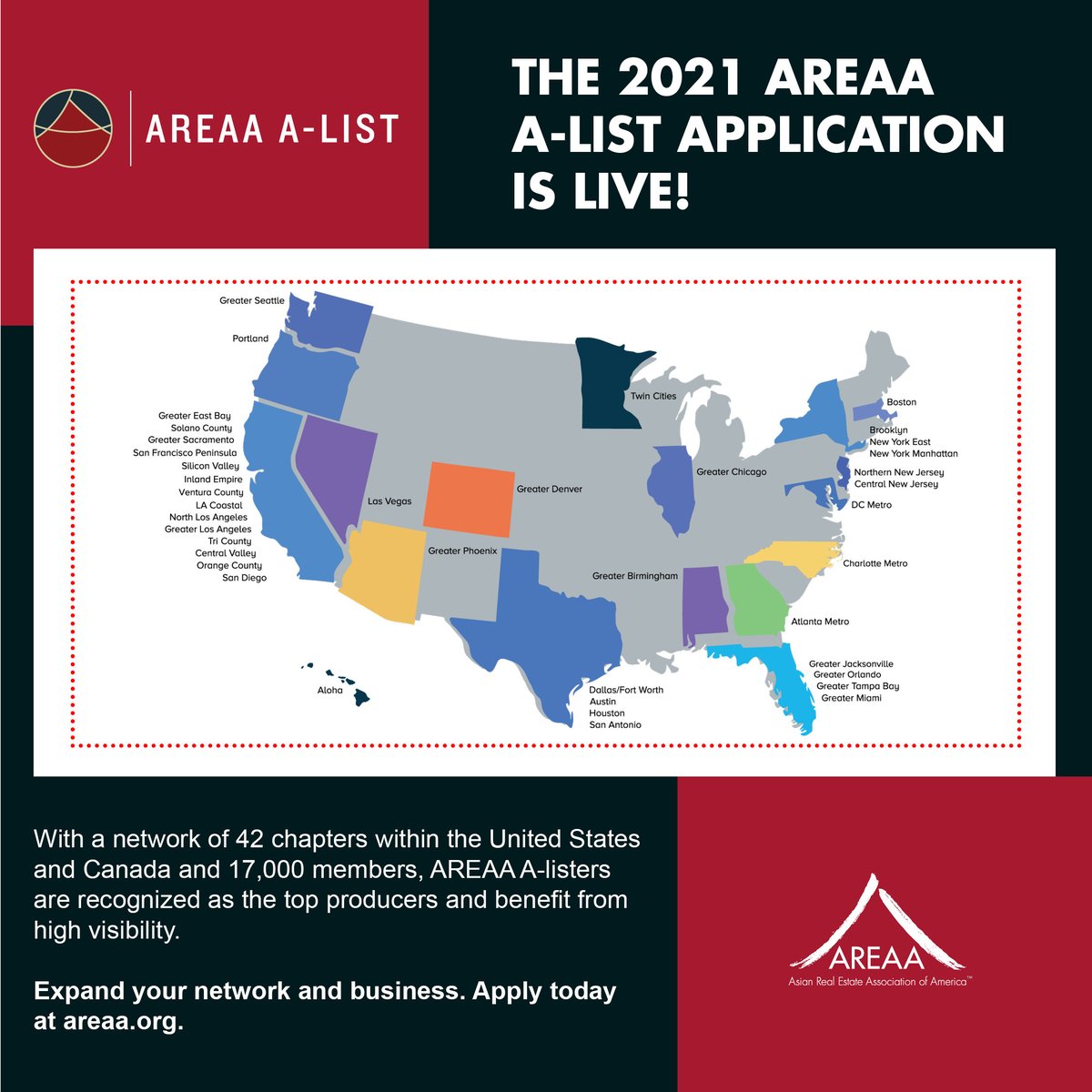 Apply to be on the 2021 A-list! Applications now available on areaa.org.