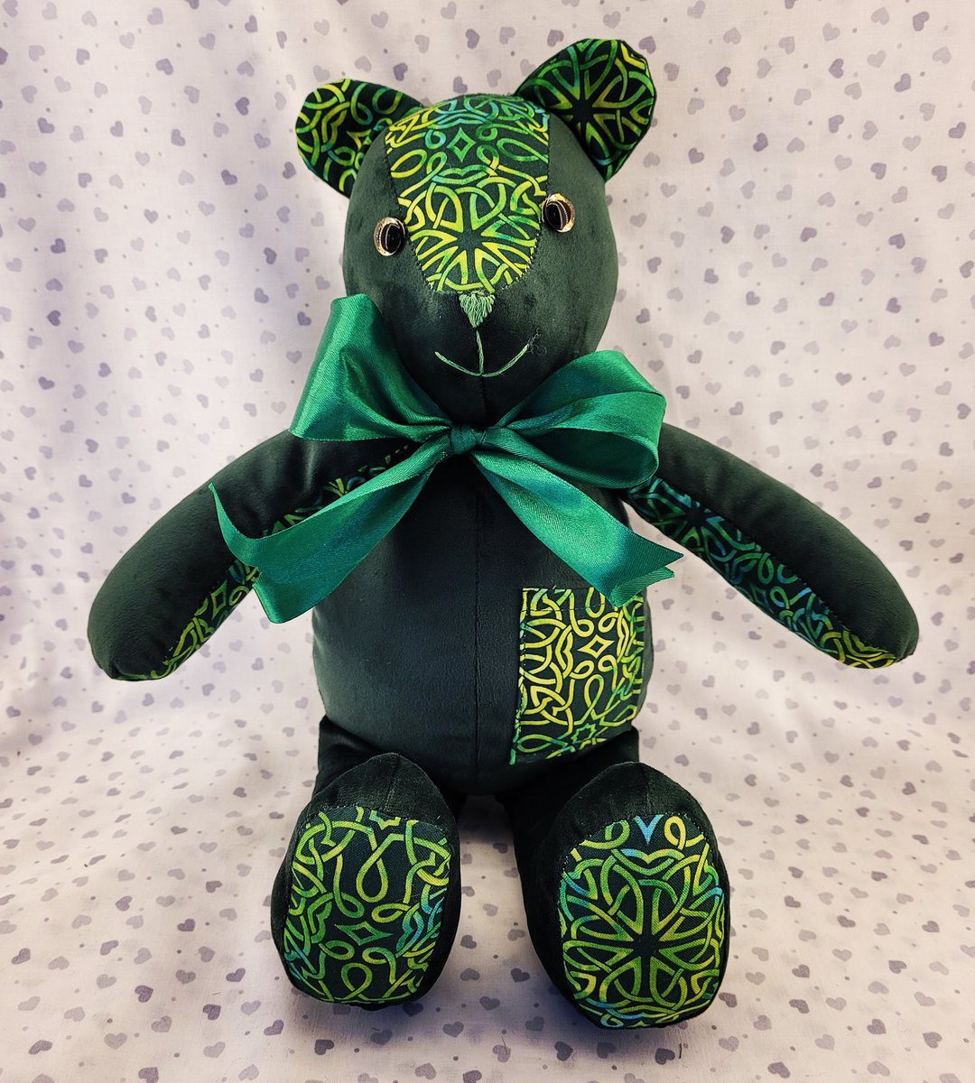 patchesbears's tweet photo. Shes green of course and ready for St. Patrick's day! #memorybear #memoryteddy #keepsaketeddy #keepsakebear #makingmemories https://t.co/clnZ4e9toJ