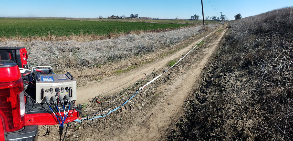 CraigUlrich2's tweet photo. Part 1/1. We are happy to finally be back out in the field collecting data again at one of our new projects that will model levee potential for failure through geophysical assessment using MASW seismic and ERT on towed streamers. This is some exciting work in the CA Delta. https://t.co/W3j8FctNVV