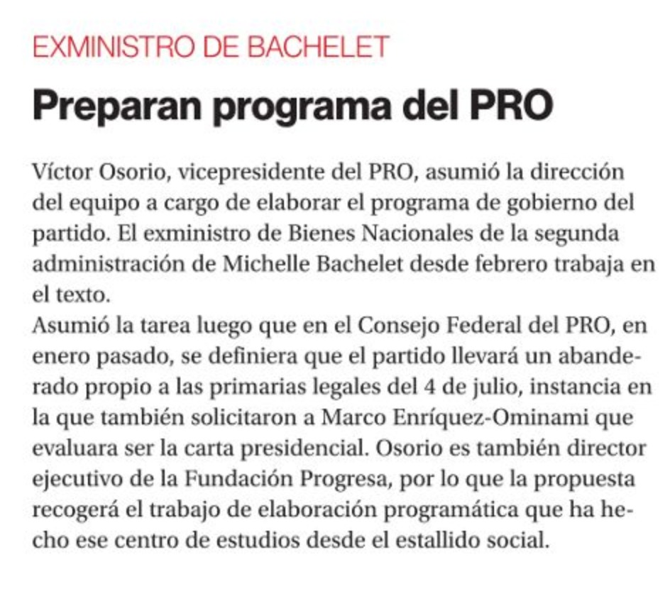 PrensaProgre's tweet photo. 🗞️ #ProEnMedios | Ex Ministro de Bachelet asume la dirección del equipo a cargo de elaborar el programa de gobierno de @losPROgresistas | Vía @La_Segunda https://t.co/sm6rdOLimC