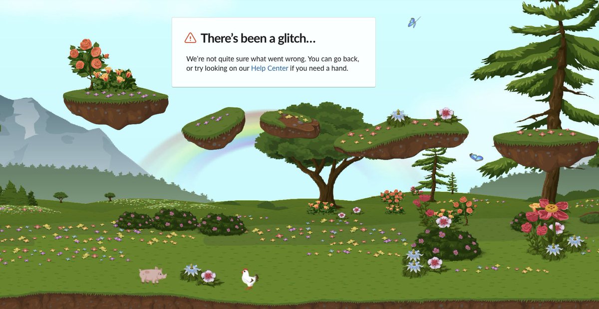 bogdynamite's tweet photo. Slack's interactive error page 😍 https://t.co/pLUIpw8ATF