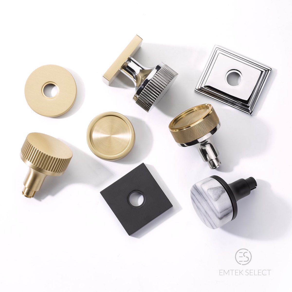 emtek_products's tweet image. Exciting news! Emtek's new SELECT Knobs are now available. Choose your knob texture/material, stem finish, and pair with any of our available rosette options—in any mix of finishes—for hundreds of unique combinations, made just for you. Visit emtek.com for more!