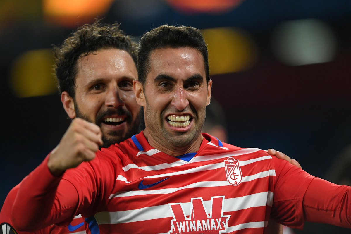 EuropaLeague's tweet photo. ❤️🤍 Granada's European fairytale continues 💫

✅ Debut European campaign 
👏 Into round of 16 

#UEL https://t.co/hFbpr6f28l