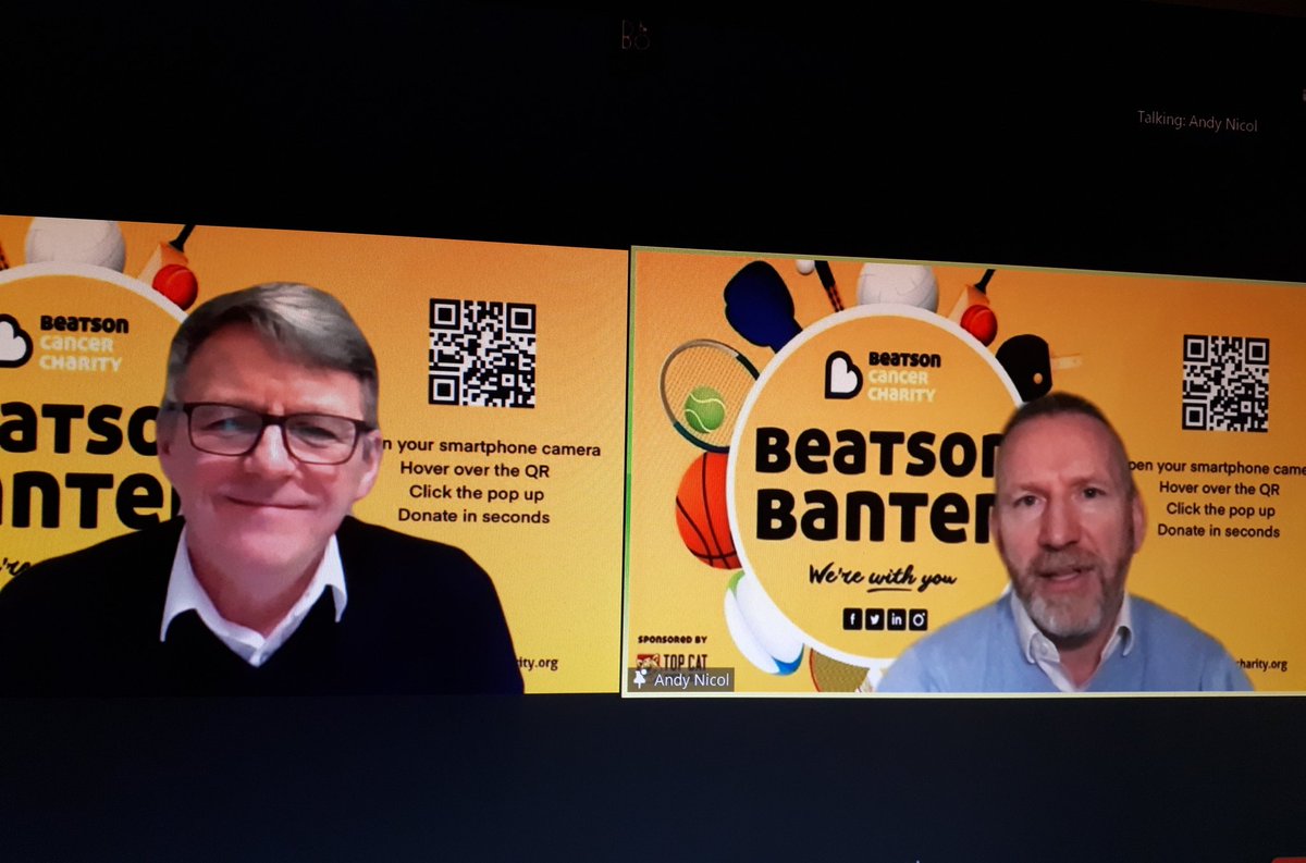 Beatson_Charity's tweet photo. Here we go! Series 2 of #BeatsonBanter kicking off with @AndyNic9! 🏉

The questions are coming in, have a great evening everyone! Thank you for supporting Beatson Cancer Charity 💛 https://t.co/O6V6kkJ8Eg
