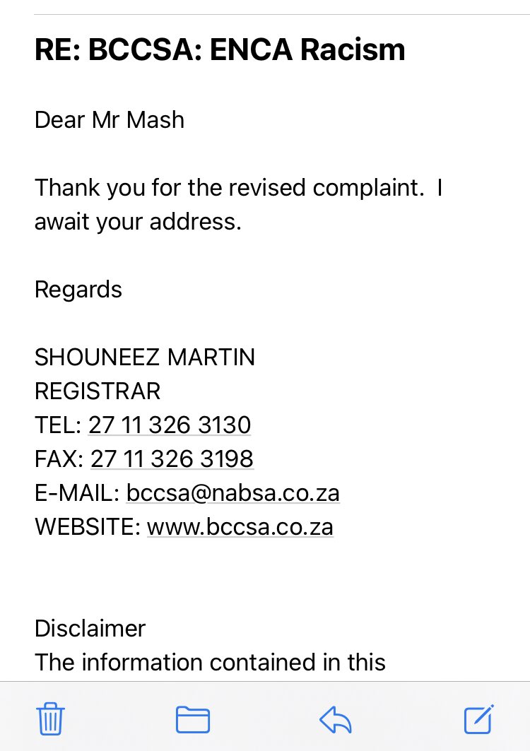 Tevenss's tweet image. This is how we needy address our complaints going forward. Lodge them with relevant bodies so they may be able to take action. Complaining only on our timelines wouldn’t do much change #eNCAMUSTFALL