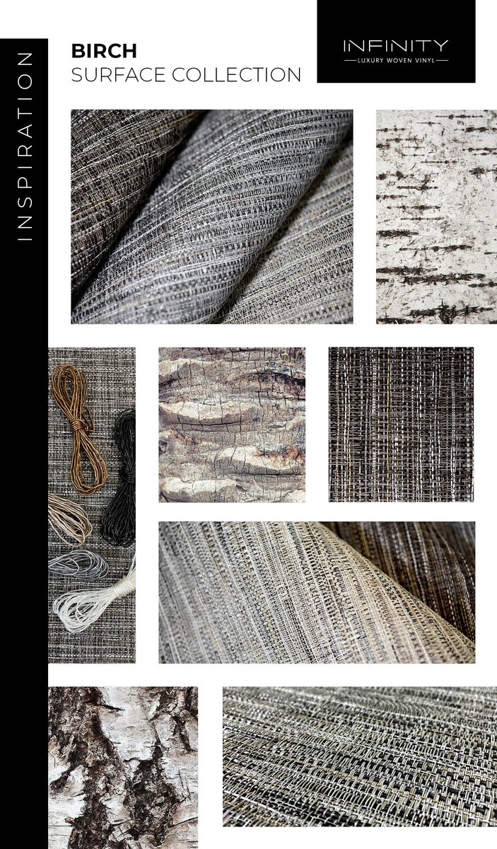 InfinityLWV's tweet image. BIRCH | SURFACE COLLECTION
Inspired by rugged birch wood characteristically marked with long, horizontal ribs. Infinity&apos;s new Birch is a neutral, modern texture that aesthetically excites.
 
Inspired by nature, made for real life.
 
Always made in the U.S.A.
