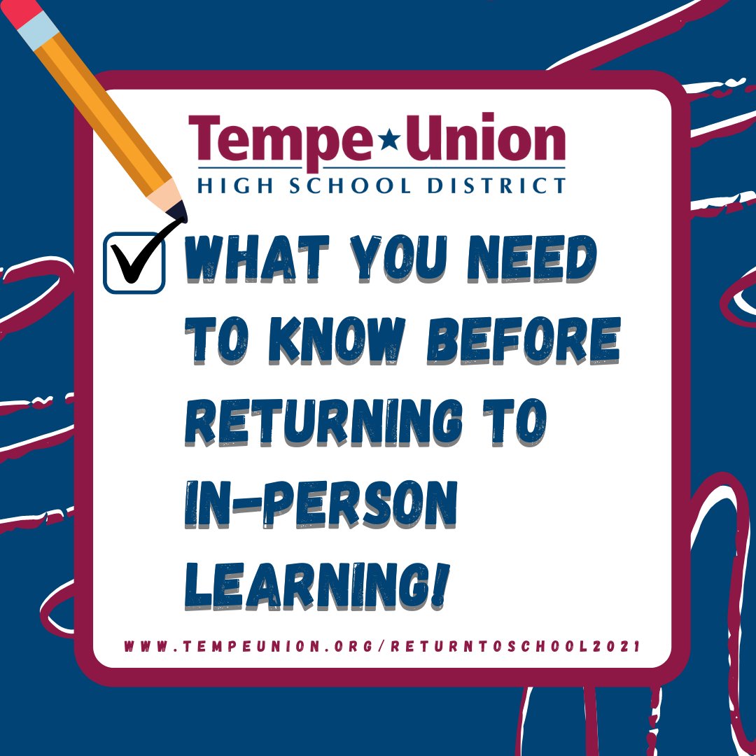 TUHSD_News's tweet photo. We will be returning to in-person learning for those who have opted to return on Monday, March 15, 2021. Please be sure to visit our TUHSD Newsroom for everything you need to know, so you can be prepared before you get back to campus!❤️💙 #TUHSDstronger
https://t.co/jELja7YDYm https://t.co/ia0H9XC2Jf