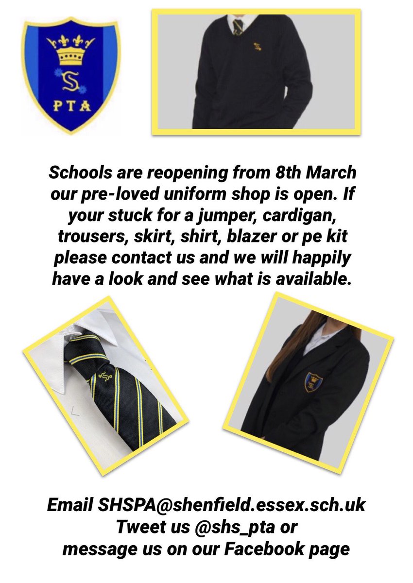 shs_pta's tweet photo. Has your child had a growth spurt see if our pre-loved uniform shop can help 👕👖 https://t.co/l7AQ7cZr0O